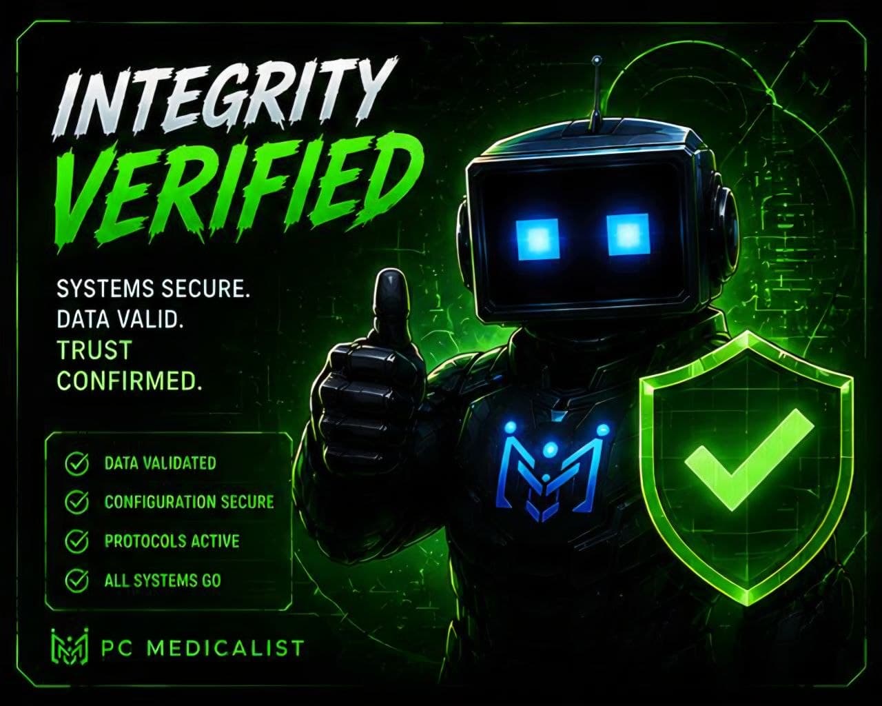 PC Medicalist system integrity verification and trust