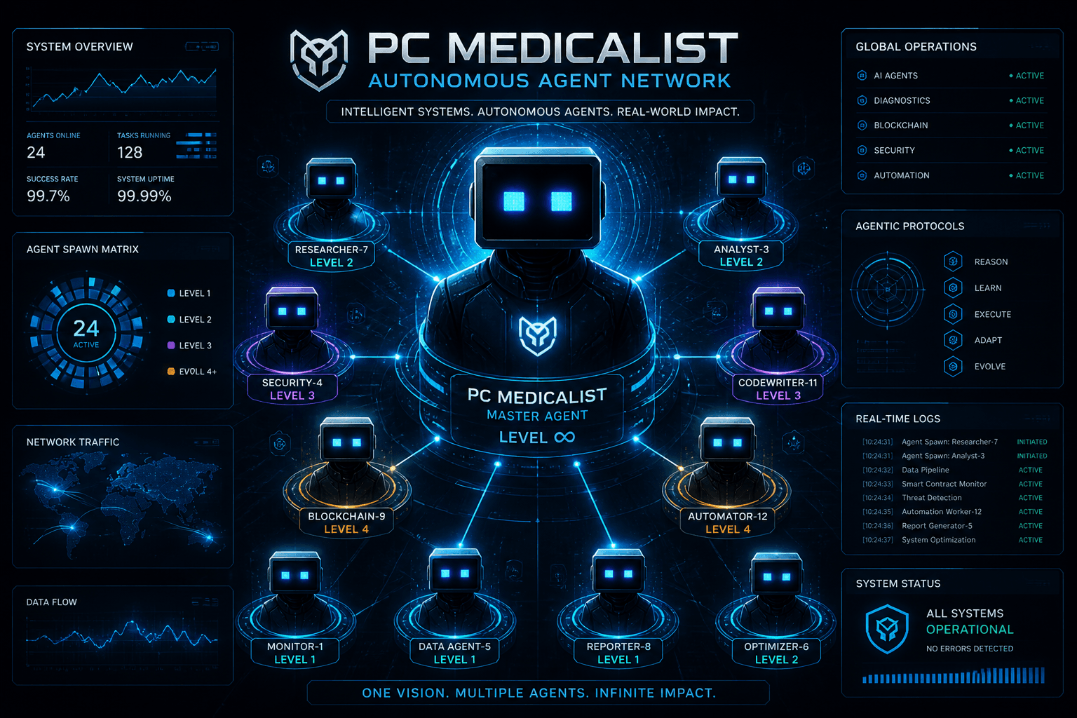 PC Medicalist autonomous agent systems